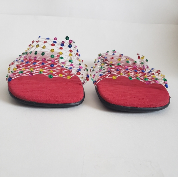 Vintage Impo Bravo Mesh Multicolor Sequin Slides Size 10M - Picture 4 of 11